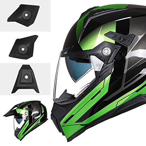 green dual sport helmet